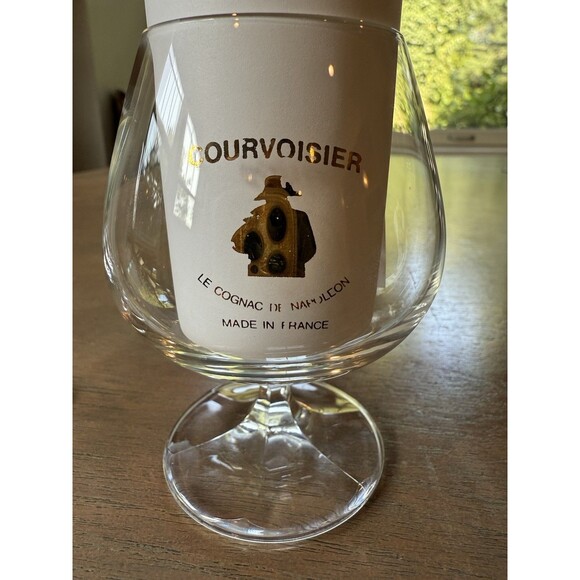 Courvoisier Glasses Brandy Snifter Le Cognac de Napoleon Vintage Set of 2 EUC - Picture 2 of 15